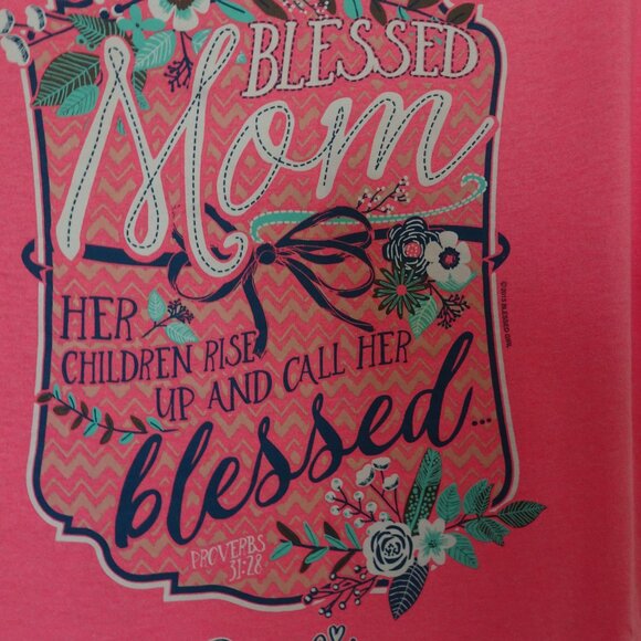 Gildan Women's Size M Pink S. Sleeve T-Shirt MOTHER'S DAY Blessed Girl Graphic - Picture 1 of 6